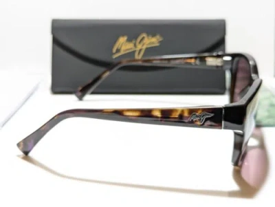 Pre-owned Maui Jim Hanapaa Unisex Purple Brown Tortoise Maui Rose Polarized Lens Rs538-13d In Pink