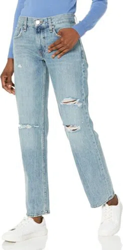 Pre-owned Hudson Women's Jocelyn Low-rise Straight Loose Fit In Waterfall Dest