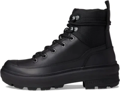Pre-owned Hunter Rebel Explorer Boots For Women Offers Leather Upper, Textile Lining,... In Black