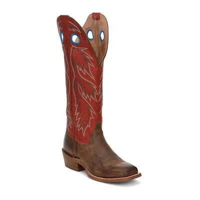 Pre-owned Tony Lama Colburn 17" Wide Square Toe Men's Boot In Wood/brown
