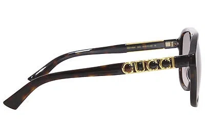 Pre-owned Gucci Gg1188s 003 Sunglasses Havana/brown Gradient Lenses Pilot Shape 58mm