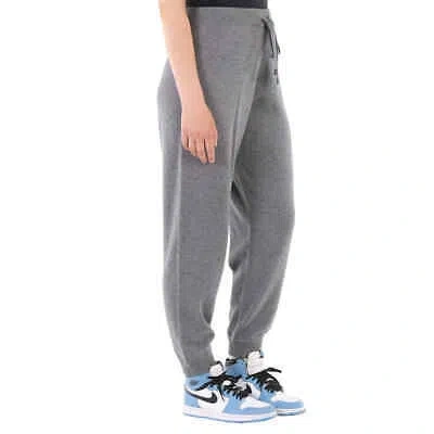 Pre-owned Moncler Ladies Medium Grey Wool And Cashmere Knitted Track Pants In Gray