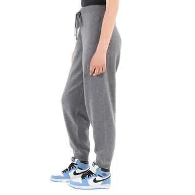 Pre-owned Moncler Ladies Medium Grey Wool And Cashmere Knitted Track Pants In Gray