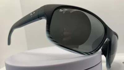 Pre-owned Maui Jim Unused  Kaiwi Channel Gray Black Stripe Gray Lens Sunglasses 840-11d