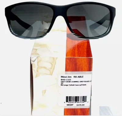 Pre-owned Maui Jim Unused  Kaiwi Channel Gray Black Stripe Gray Lens Sunglasses 840-11d