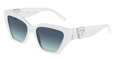 Pre-owned Tiffany & Co Tiffany Sunglasses Tf4218 83929s White Light Blue Woman