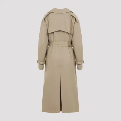 Moschino Cotton Blend Gabardine Long Trench Coat In Pink