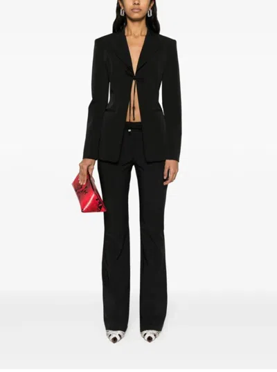 Blumarine Single-breasted Jacket With V-neckline In Black