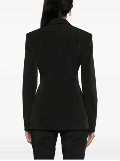 Blumarine Single-breasted Jacket With V-neckline In Black