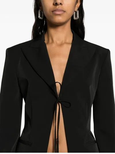 Blumarine Single-breasted Jacket With V-neckline In Black