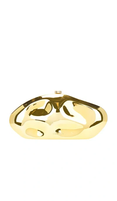 Cult Gaia Caldera Metallic Acrylic Clutch In Metallic Gold