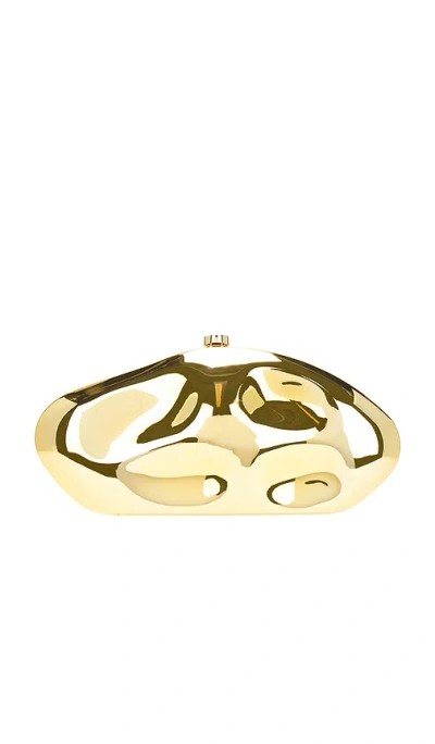 Cult Gaia Caldera Metallic Acrylic Clutch In Metallic Gold