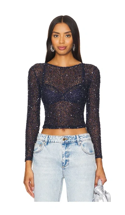 Retroféte Torrey Sequin Top Night Sky In Navy