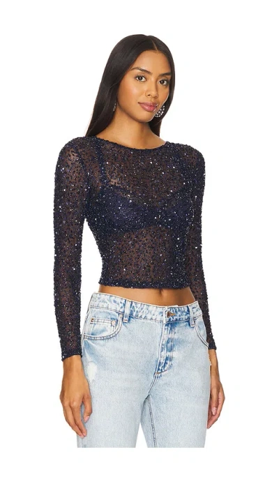 Retroféte Torrey Sequin Top Night Sky In Navy