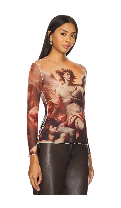 Rokh Renaissance Mask Top In Brown