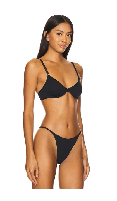 Fleur Du Mal Le Stretch Multifit Micro Unlined Balconette In Black
