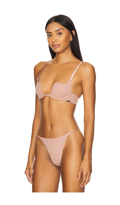 Fleur Du Mal Le Stretch Micro U-plunge Bra In Tan