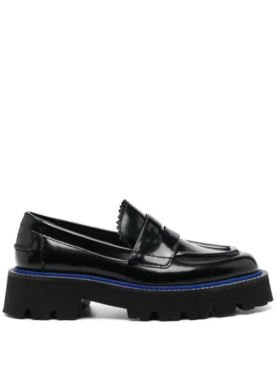 Shop Paul Smith Magpie Leather Loafers In 黑色