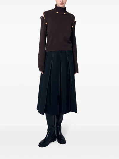 Ports 1961 Cut-out Midi Skirt In 黑色