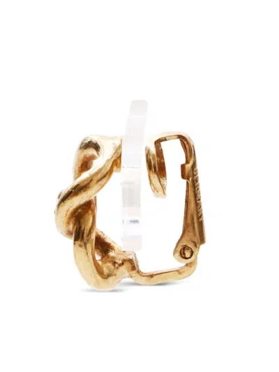 Pre-owned Dior Twist Clip-on Earrings In 金色