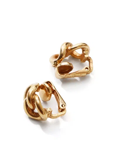 Pre-owned Dior Twist Clip-on Earrings In 金色