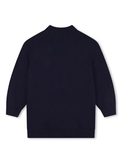 Billieblush Heart-patches Knitted Dress In 蓝色