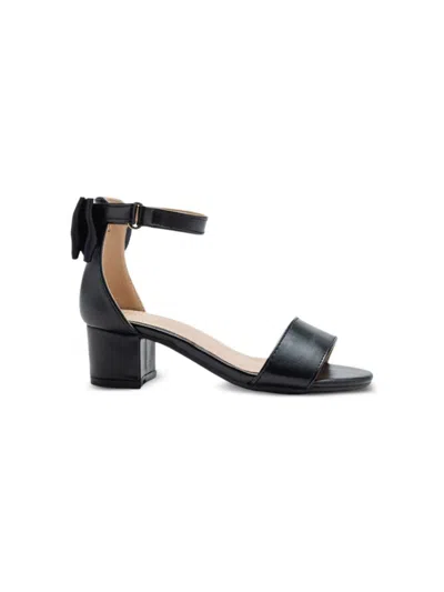 Tulleen Satin-finish Block-heels Sandals In 黑色