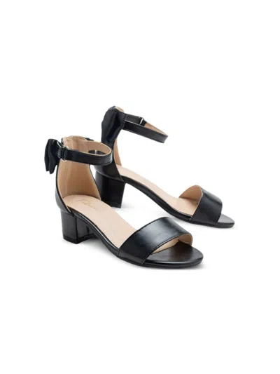Tulleen Satin-finish Block-heels Sandals In 黑色