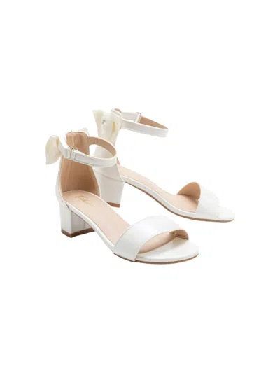 Tulleen Satin-finish Block-heels Sandals In 白色