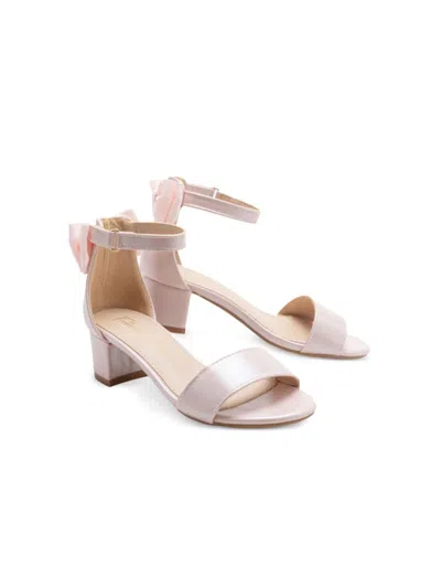 Tulleen Satin-finish Block-heels Sandals In 粉色