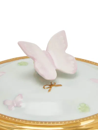 Villari Butterfly Round Trinket Box In 中性色