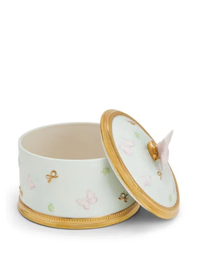 Villari Butterfly Round Trinket Box In 中性色