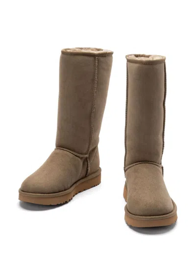 Ugg Womens Tan Classic Ii Tall Logo-embellished Suede Boots Eur 37 / 4 Uk In 褐色