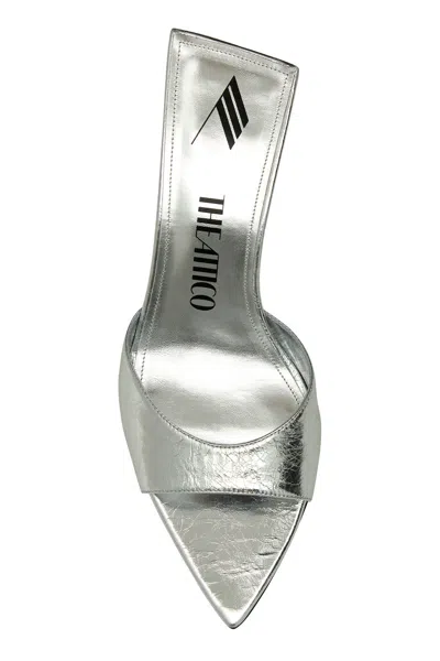 Attico Cracked Laminated Leather Bes Mules