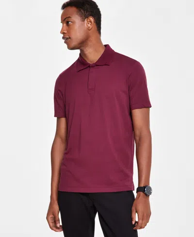 Alfani Men's Alfatech Stretch Solid Polo Shirt, Created For Macy's In Berry Violet