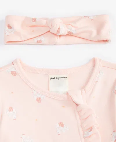 First Impressions Baby Girls Tiny Dancer Cotton Footed Coverall & Headband, 2 Piece Set, Created For Macy's In Soft Shell