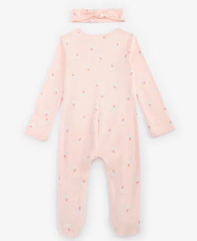 First Impressions Baby Girls Tiny Dancer Cotton Footed Coverall & Headband, 2 Piece Set, Created For Macy's In Soft Shell