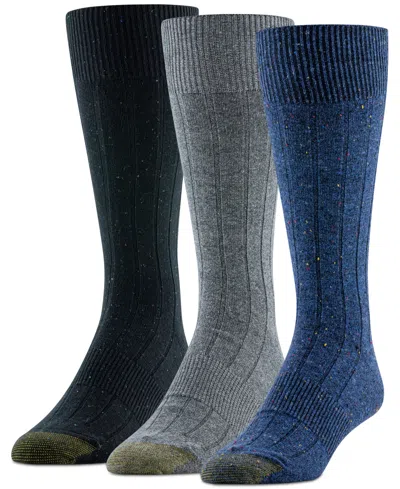 Gold Toe Men's Speckled Hampton Crew Dress Socks, 3-pack In Asst 9