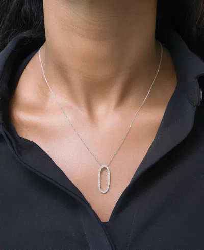 Macy's Diamond Open Oval 18" Pendant Necklace (1/2 Ct. T.w.) In 14k White Or Yellow Gold, Created For Macy' In White Gold