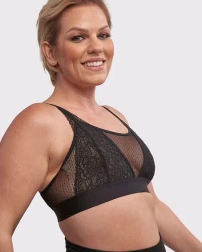 Soma Women's Anaono Wireless Pocketed Cupless Lace Bralette In Black Size Xl |  In Black