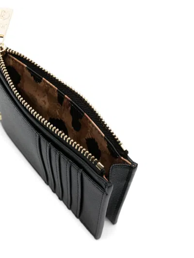 Just Cavalli Logo-lettering Leather Wallet In Black