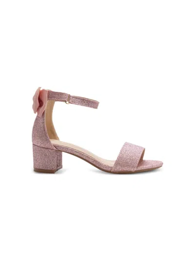 Tulleen Glittered Block-heel Sandals In Pink
