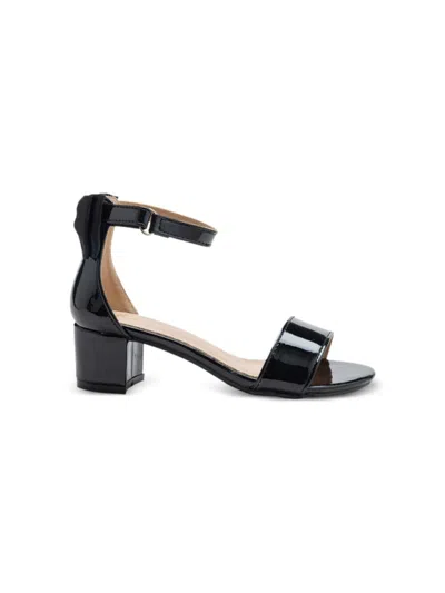 Tulleen Patent-finish Block-heels Sandals In Black