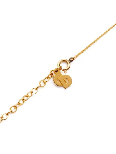 Pre-owned Dior Cd Logo-pendant Chain Necklace In Gold