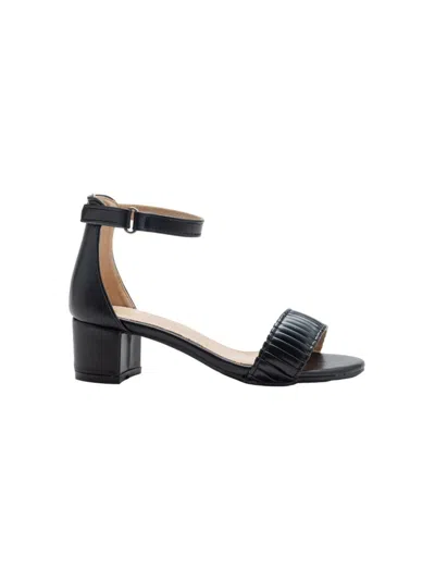 Tulleen Pleated Block-heels Sandals In Black