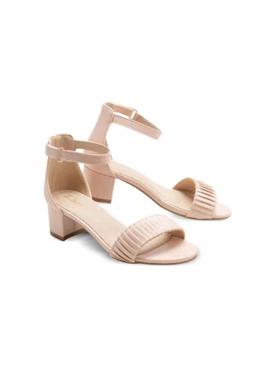 Tulleen Pleated Block-heels Sandals In Pink