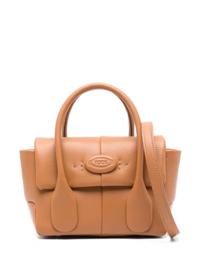 Tod's Mini Di Leather Tote Bag In Brown