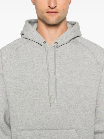 Carhartt Light Grey Cotton Blend Hooded Chase Sweat In Grey