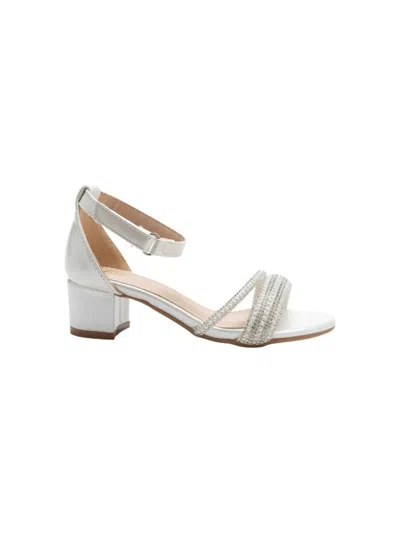 Tulleen Rhinestone-embellished Block-heels Sandals In White