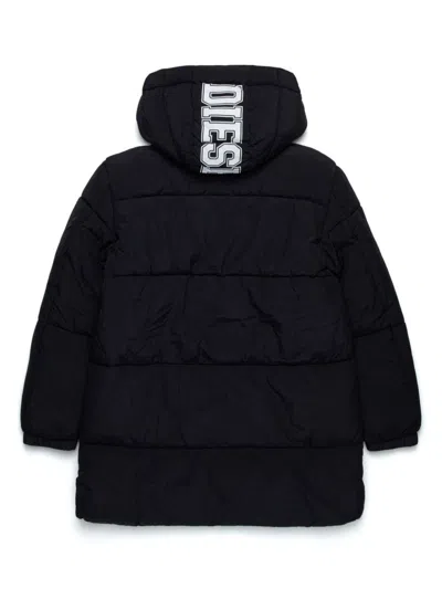 Diesel Logo-print Padded Jacket In Black